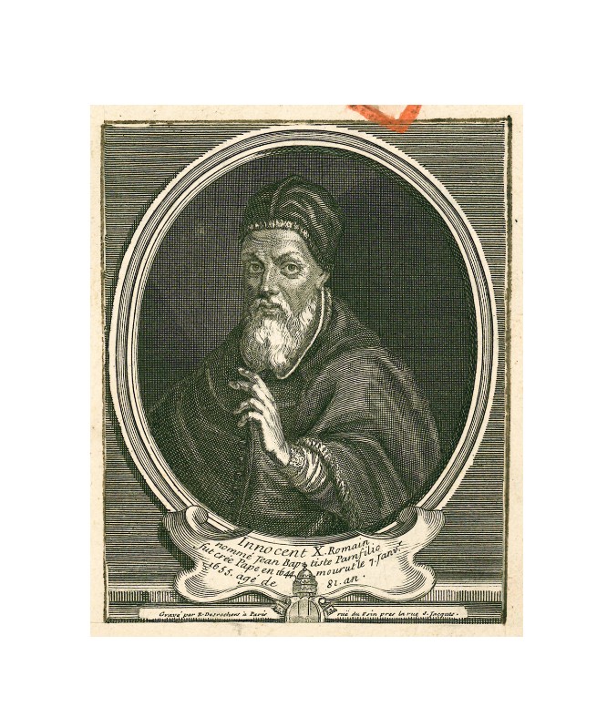 Calcografia Desrochers prima metà sec. XVIII, Ritratto di Papa Innocenzo X