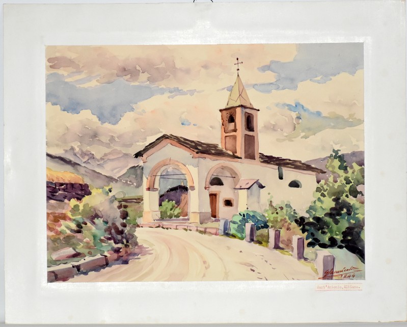 Sannicolò G. (1944), Veduta della chiesa dei Ss. Antonio e Rocco ad Albiano