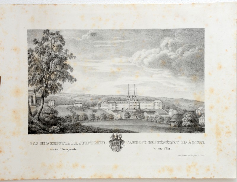 Tschümperlin J. (1840), Veduta dell'abbazia di Muri da est