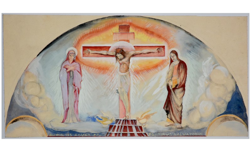 Piccinini C. (1925-1938), Gesù Cristo crocifisso con la Madonna e S. Giovanni