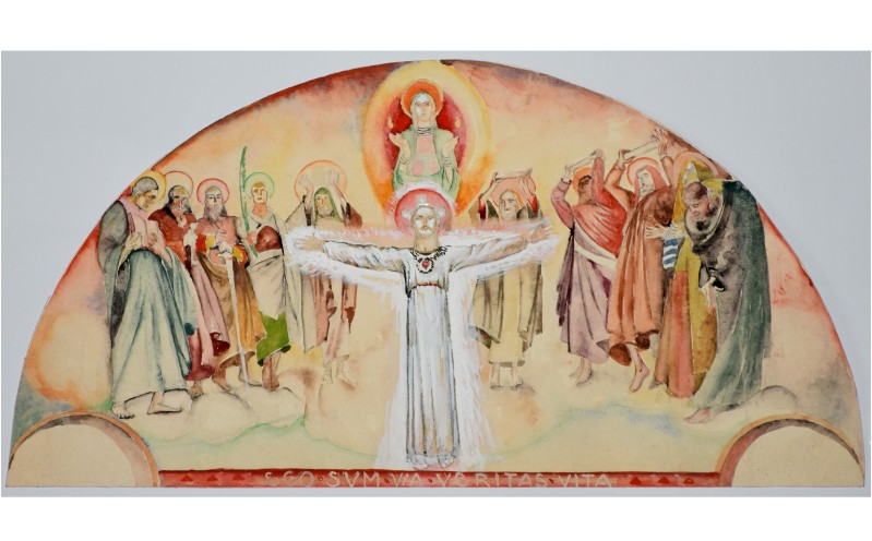 Piccinini C. (1925-1938), Gesù Cristo Madonna santi e profeti in gloria