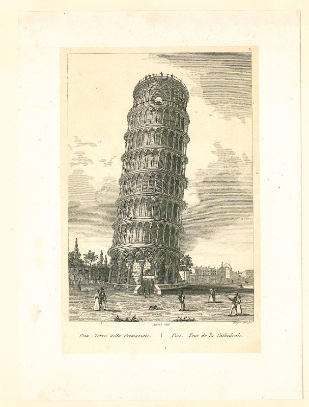 Pfitzer J. B. (1834), Veduta della torre di Pisa