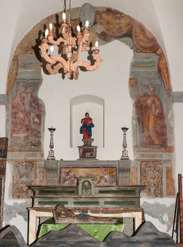 Ambito toscano sec. XVII, Affresco con i santi Cristoforo e Giacomo