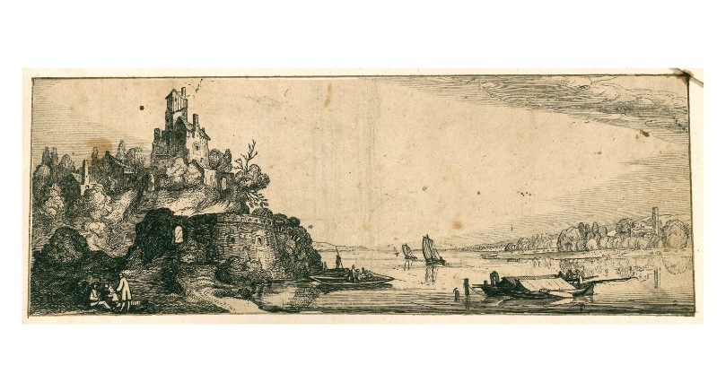 Van de Velde J. (1615), Paesaggio fluviale con fortezza e barche