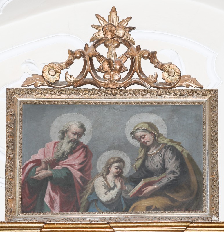 Ambito Italia meridionale sec. XIX, Cornice dipinto con Maria e Sant'Anna