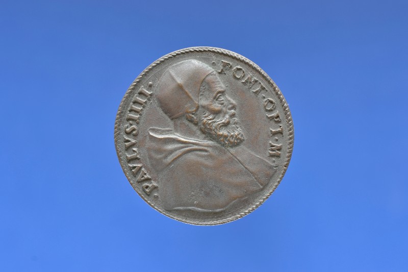 Bottega romana sec. XIX, Medaglia di Paolo IV con Navicula Petri