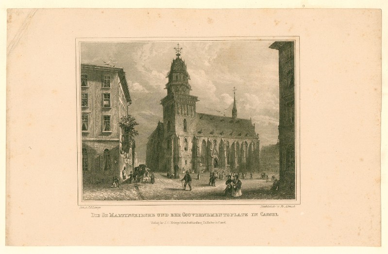 Abresch F. (1858), Veduta della chiesa di S. Martino a Kassel