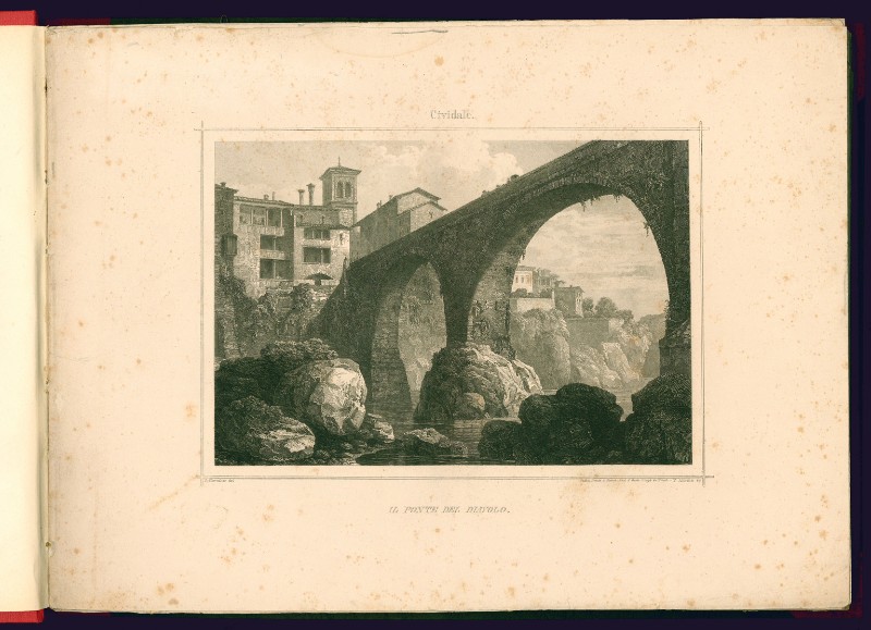 Ahrens P. (1857), Veduta del ponte del Diavolo a Cividale del Friuli
