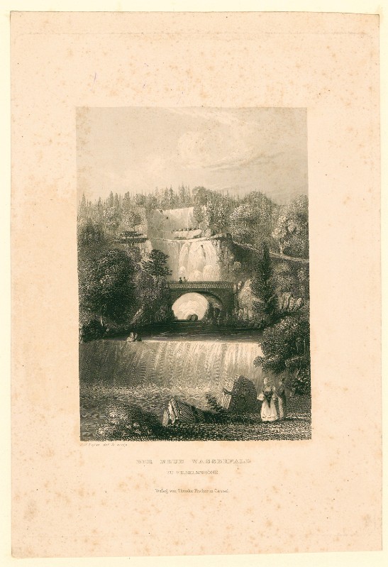 Payne A. H. metà sec. XIX, Veduta della nuova cascata a Wilhelmshöhe