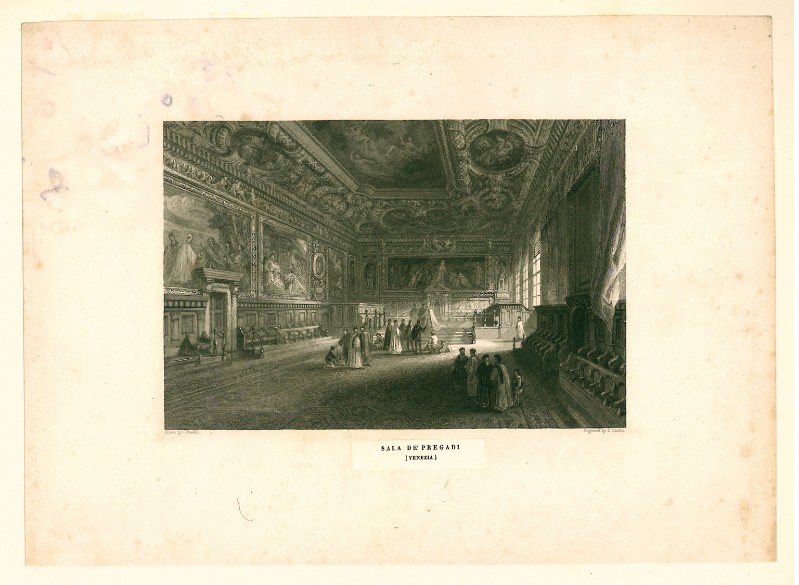 Challis E. metà sec. XIX, Veduta della Sala dei Pregadi a Venezia
