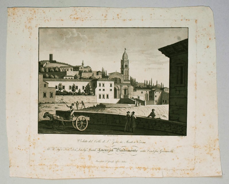 Bonatti D. secondo quarto sec. XIX, Veduta del colle di S. Zeno a Verona