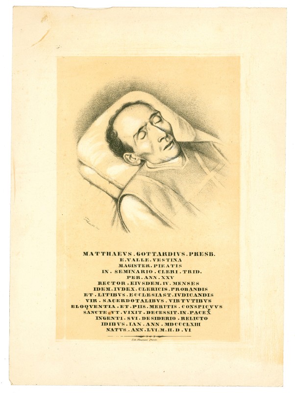 Litografia Monauni (1863), Ritratto di Matteo Gottardi morto