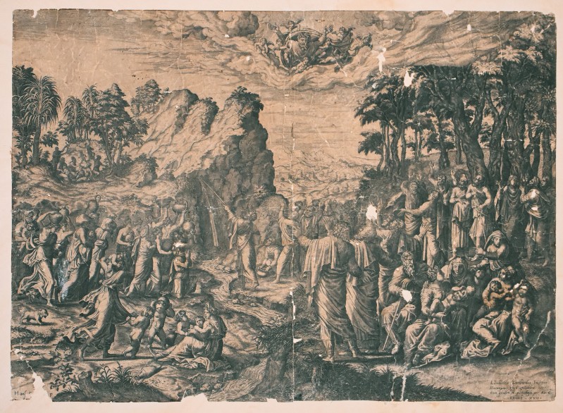 Cock H. (1555), Mosé fa scaturire l'acqua dalla roccia