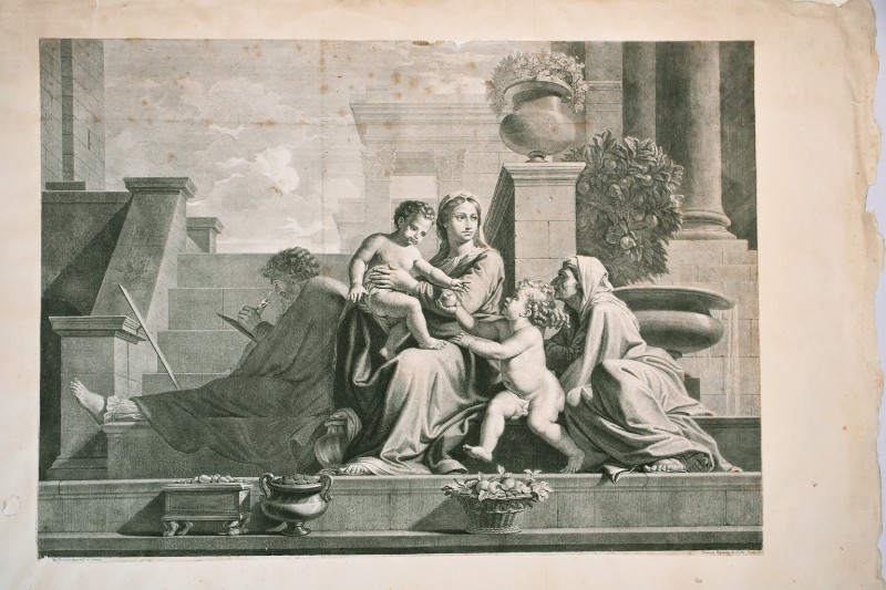 Poilly J. B. sec. XVII-XVIII, Sacra Famiglia con S. Giovannino e S. Anna