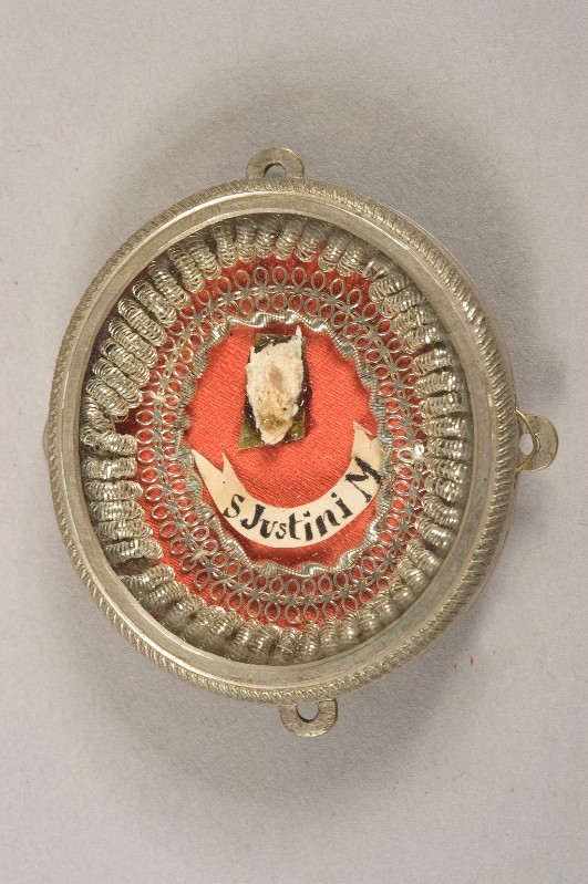 Bottega trentina sec. XIX, Reliquiario a capsula di S. Giustino martire