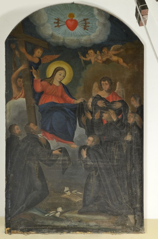 Ambito marchigiano sec. XVIII, Madonna con i sette Santi fondatori