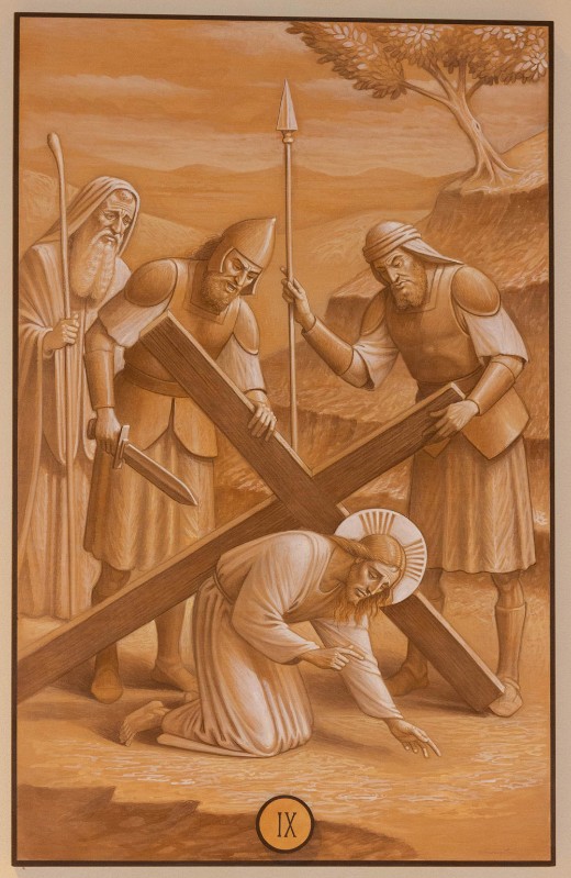 Casentini P. (2019), Dipinto di Gesù che cade la terza volta