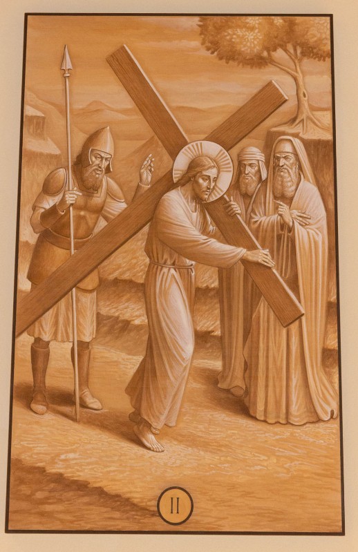 Casentini P. (2019), Dipinto di Gesù Cristo caricato della croce
