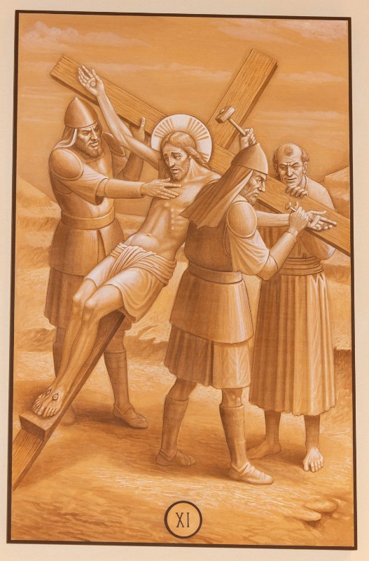 Casentini P. (2019), Dipinto di Gesù Cristo inchiodato alla croce