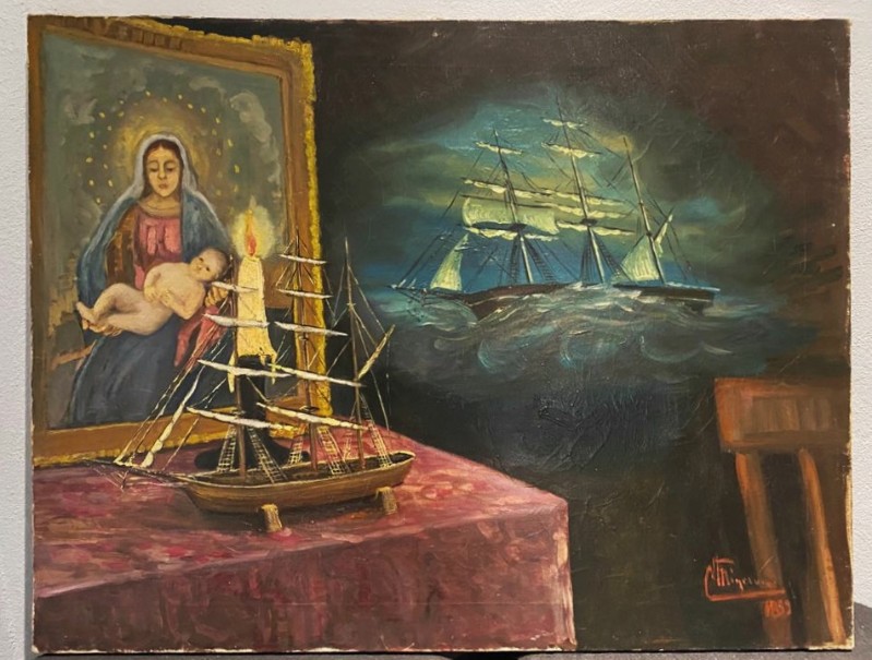 Ambito livornese (1899), Ex voto dipinto con modellino di imbarcazione