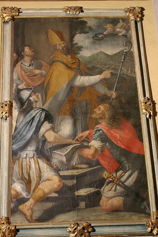 Ambito lombardo sec. XVII, San Materno tra i Santi Carlo Nabore e Felice
