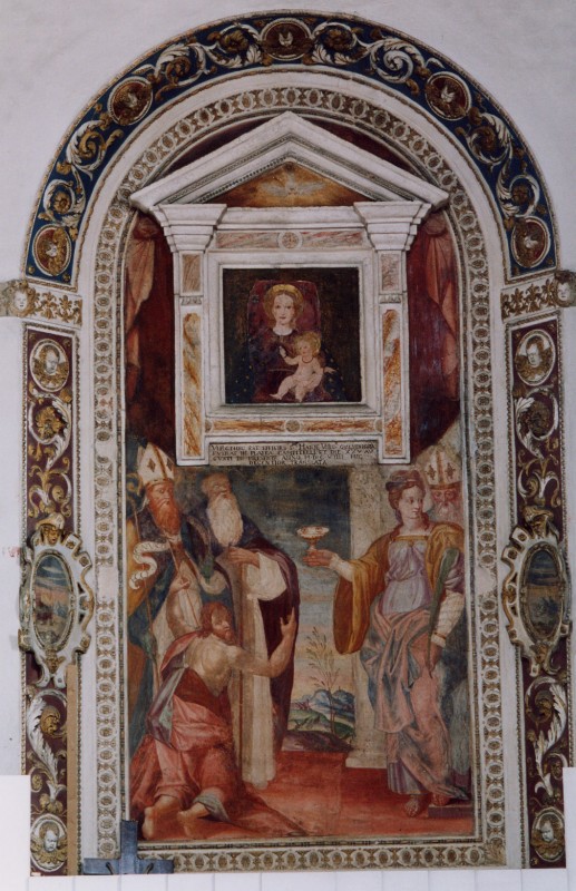 Bernardino del Borgo sec. XVII, Nicchia dell'altare con Santi astanti