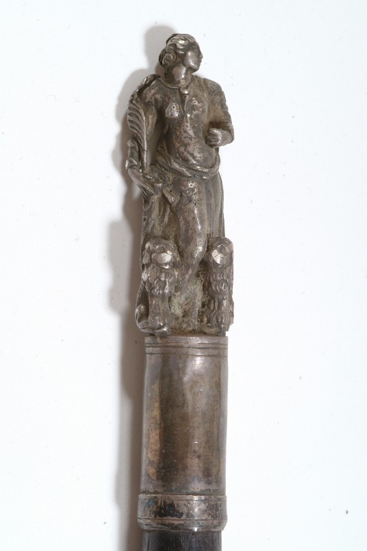 Bottega veneta sec. XIX, Statua di Santa Tecla su bastone