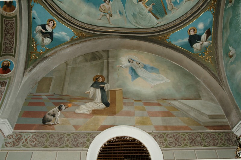 Bordin A. (1909), Madonna consegna il rosario a San Domenico di Guzmàn