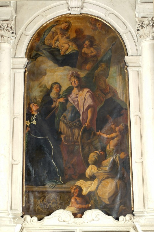 Attribuito a Migliori F. sec. XVIII, Sacra famiglia con San Giovannino e santi