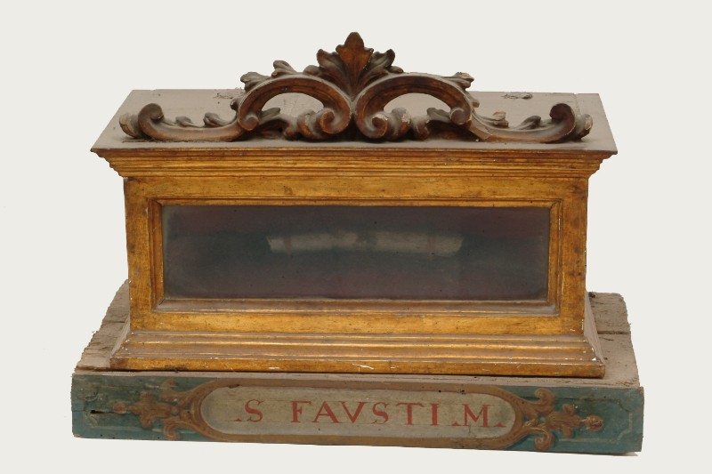 Bottega veneta sec. XVIII, Reliquiario a urna di San Fausto