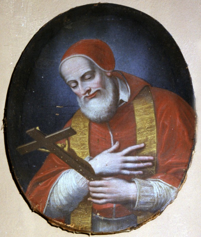 Bott. ligure sec. XVIII, Papa Sisto V in adorazione della croce
