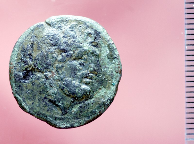 Ambito Bruttium (282-203 a. C.), Obolo con guerriero 1/2