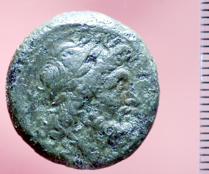 Ambito Bruttium (282-203 a. C.), Obolo con guerriero 2/2