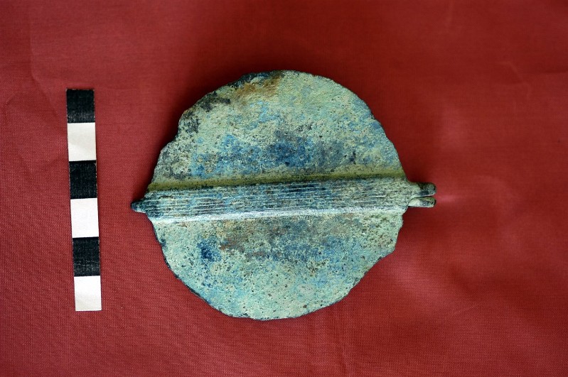 Periodo protostorico sec. VIII a. C., Fibula a disco con barrette centrali