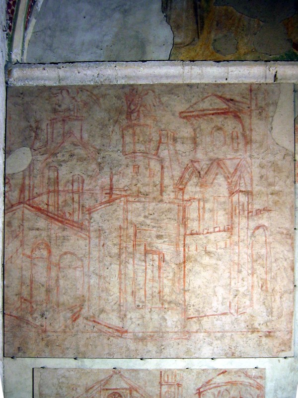 Lorenzetti A. sec. XIV, Sinopia del viaggio di San Galgano a Roma 1/2
