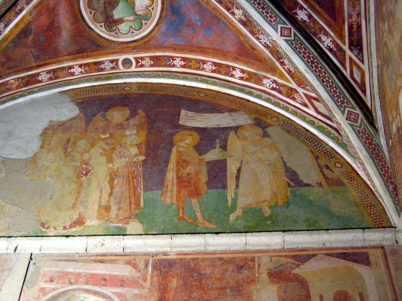 Lorenzetti A. sec. XIV, San Galgano mostra a San Michele la spada nella roccia