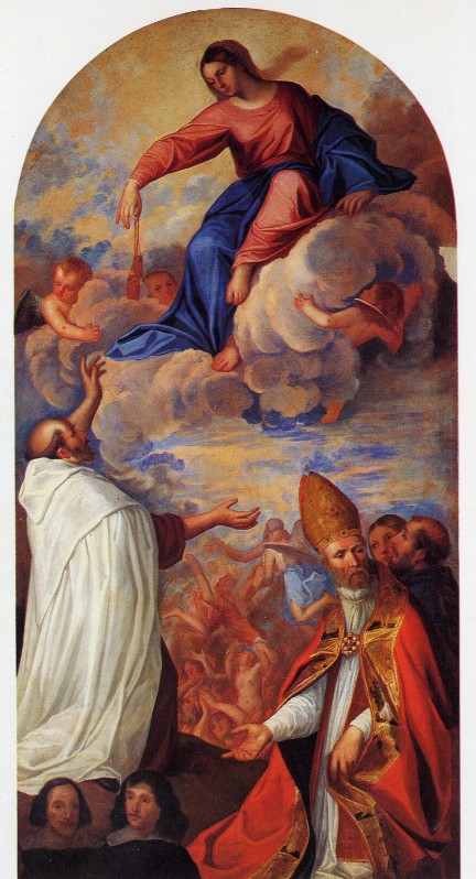 Scaligero B. sec. XVII, Madonna Carmine tra Santi Gerardo Sagredo e Simone Stock