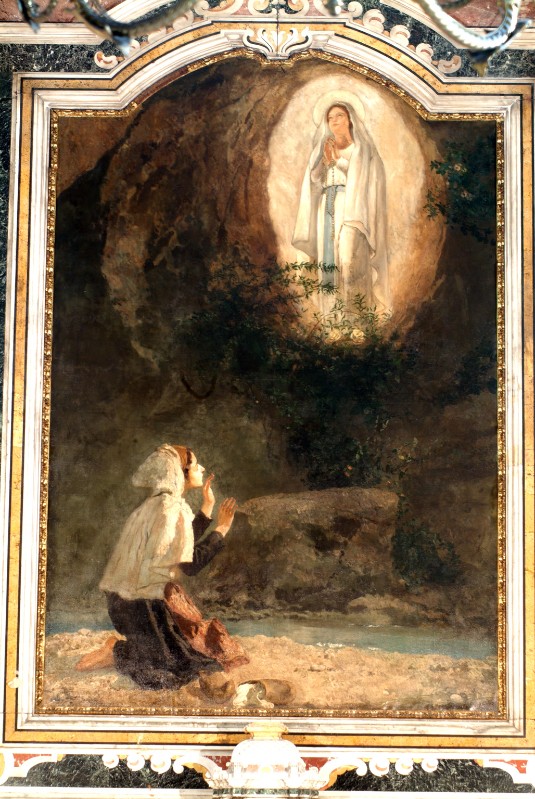 Ambito italiano sec. XX, Madonna di Lourdes in olio su tela
