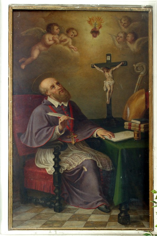 Ambito campano secc. XVIII-XIX, San Francesco di Sales in olio su tela