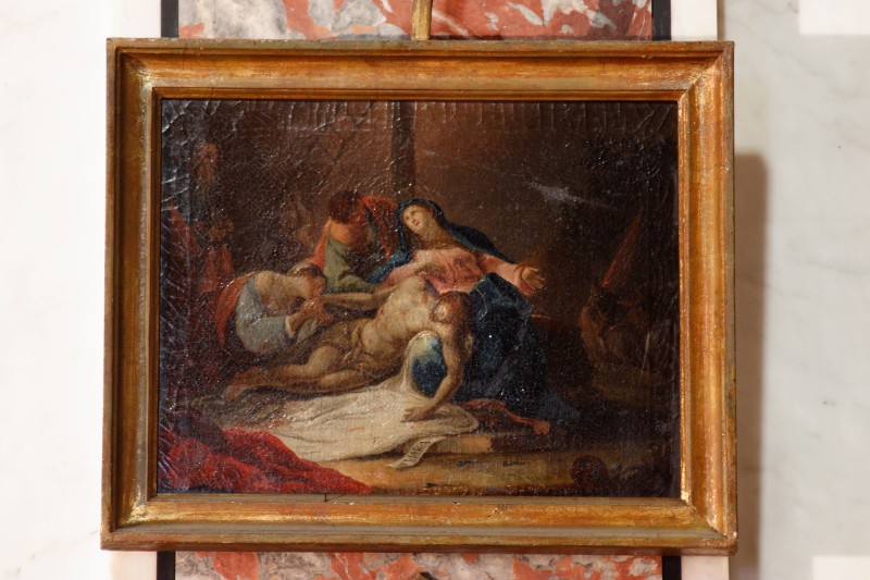 Ambito napoletano sec. XVIII, Gesù Cristo deposto dalla croce in olio su tela