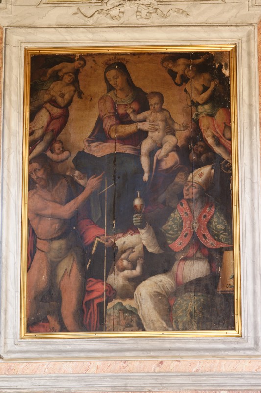 Castellano L. sec. XVI, Madonna con Gesù Bambino e santi in olio su tavola