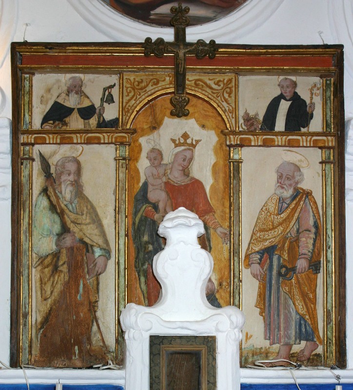 Bott. ligure sec. XVI, Pala Madonna con Bambino tra i Santi Barnaba e Pietro