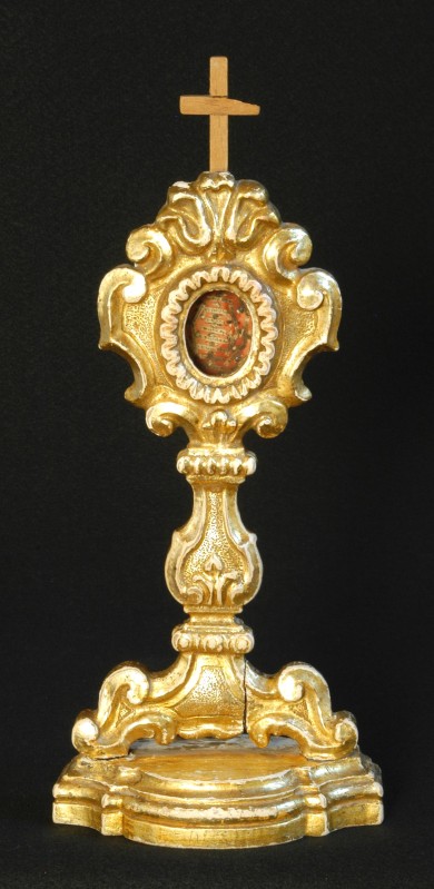 Bott. Italia centr. sec. XIX, Reliquiario in legno dorato