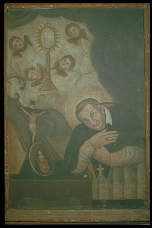 Ambito salentino sec. XIX, S. Alfonso de Liguori in preghiera