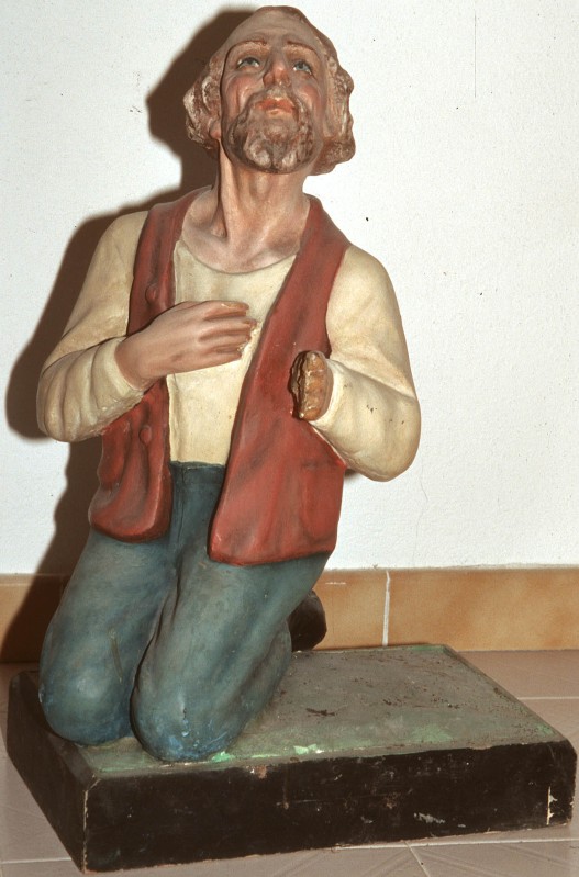 Ambito italiano sec. XIX, Statua di fedele di San Giuseppe del Cottolengo
