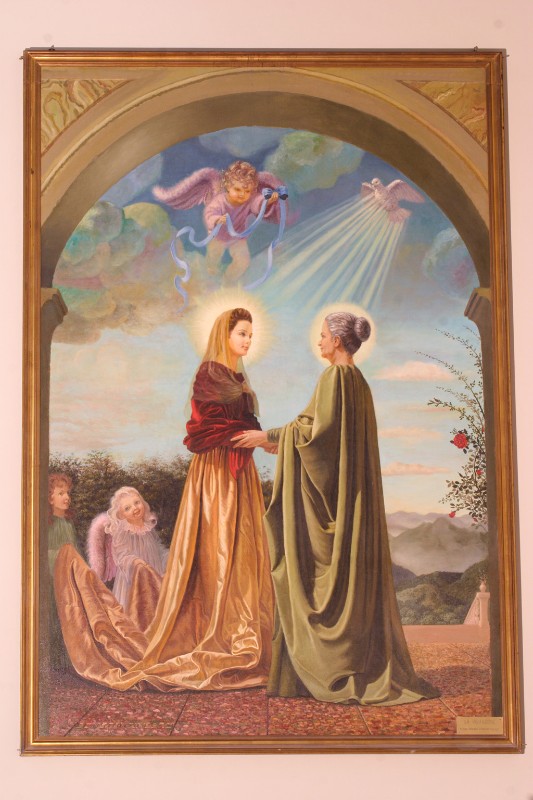 Constantinescu E.V. sec. XX, Maria visita Sant'Elisabetta in olio su tela