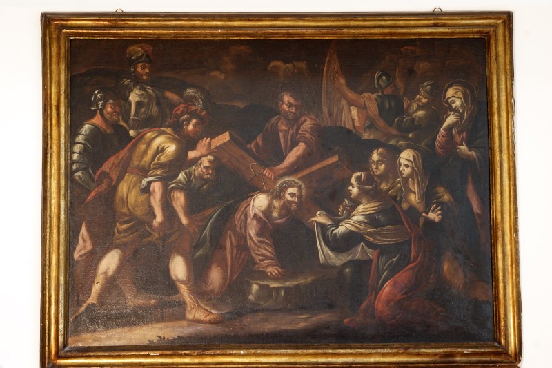 Ambito napoletano sec. XIX, Gesù Cristo portacroce in olio su tela