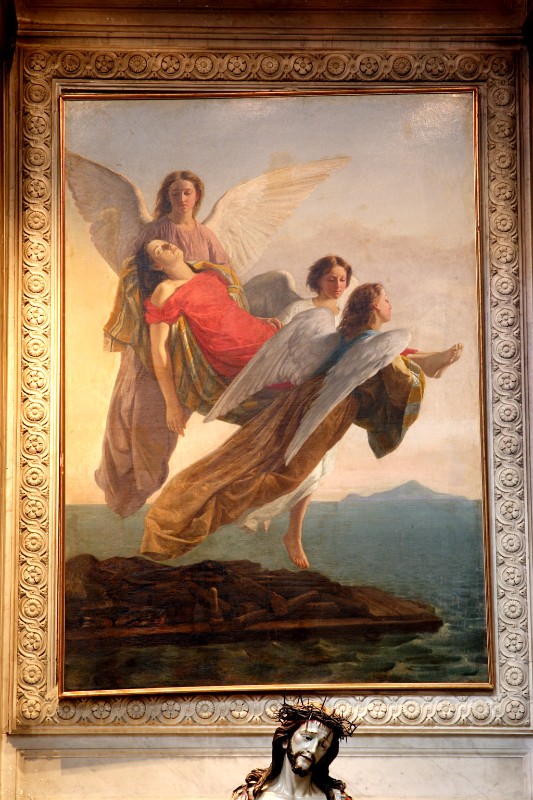 Ambito italiano sec. XIX, Santa Restituta trasportata dagli angeli