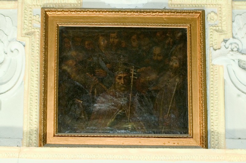 Ambito napoletano sec. XVII, San Pietro tra santi in olio su tela
