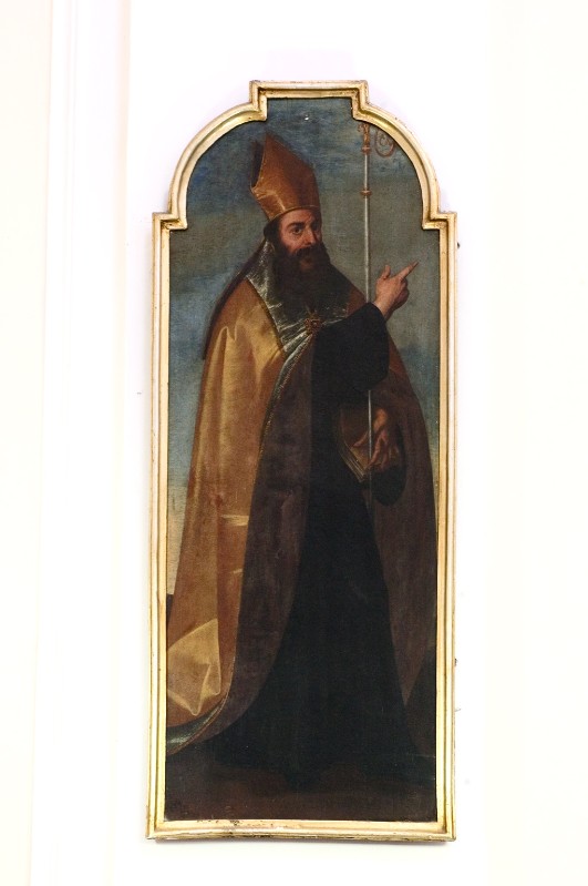 Ambito napoletano secc. XVIII-XIX, Santo vescovo in olio su tela
